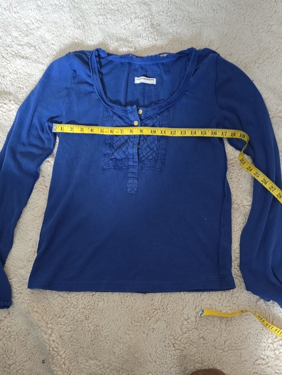 We The Free Tops - Women's Long-Sleeve Button Henley Top - Blue